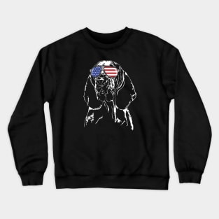 Bracco Italiano American Flag sunglasses patriotic dog Crewneck Sweatshirt